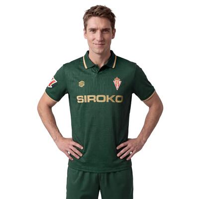 Heren officieel real sporting de gijón uitshirt rsg away tee player m groen