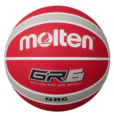 Molten BGR Rubber Basketball - Colour Red/Silver - Size 6 1/2