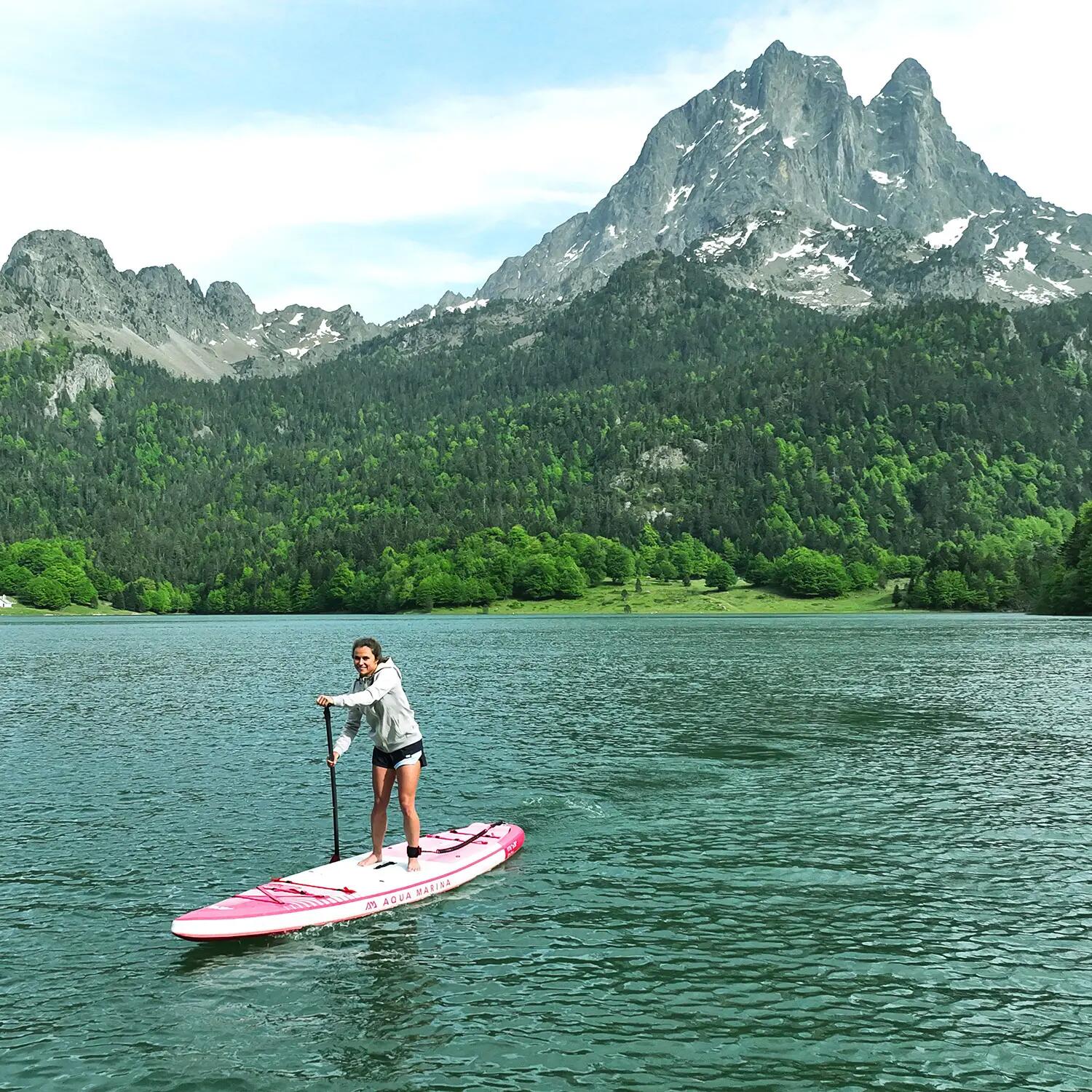 Deska SUP Aqua Marina Coral Touring Raspberry 11'6" + WIOSŁO 2W1 + BOJKA 14/14