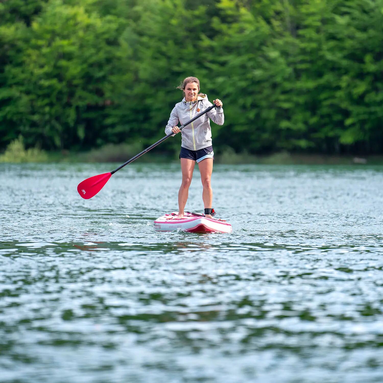 Deska SUP Aqua Marina Coral Touring Raspberry 11'6" + WIOSŁO 2W1 + BOJKA 11/14