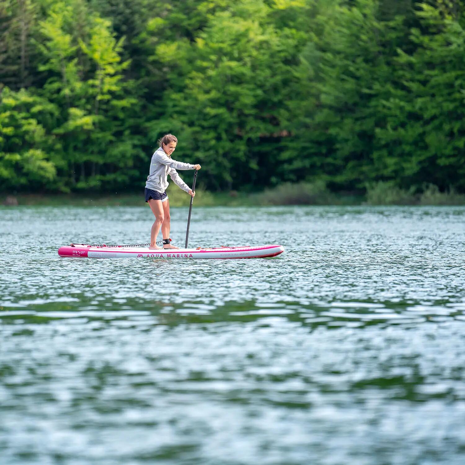 Deska SUP Aqua Marina Coral Touring Raspberry 11'6" + WIOSŁO 2W1 + BOJKA 10/14