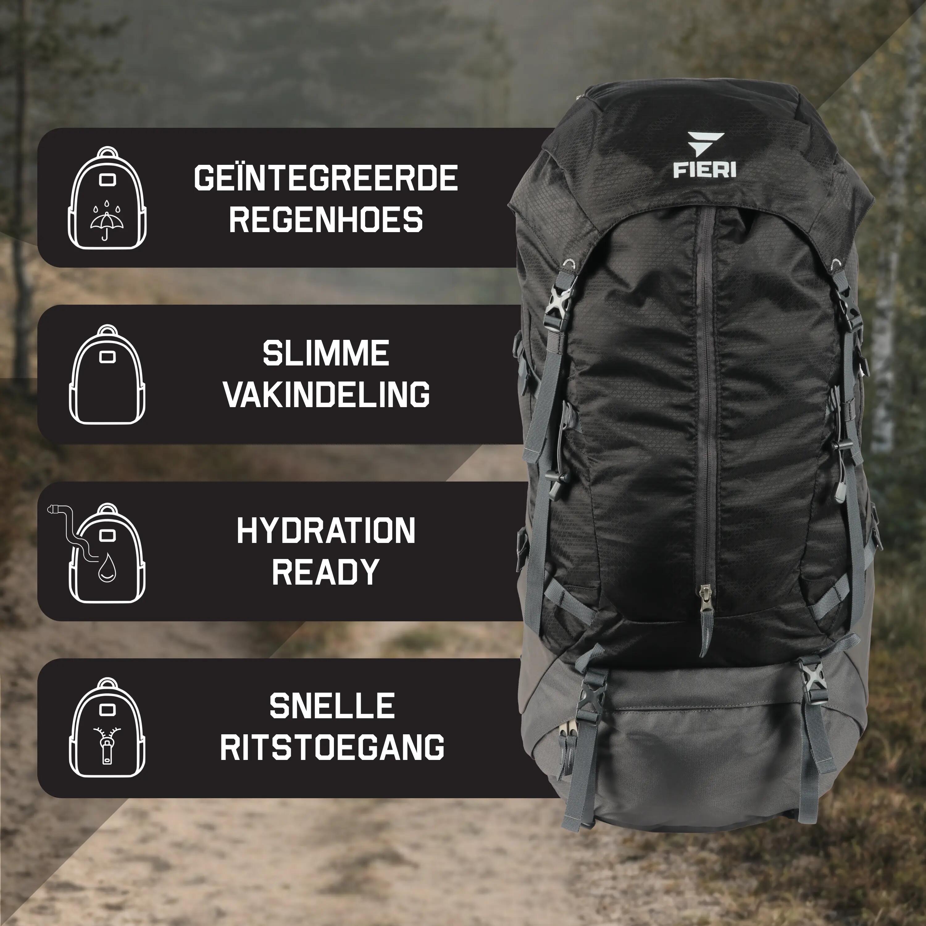 Fieri TRK Apex 60 sac à dos de trekking premium 60L dos réglable 3/6