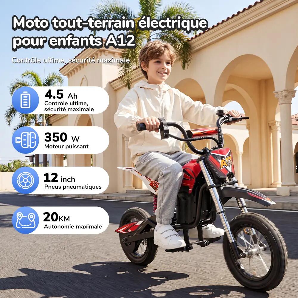 iScooter A12 Moto da fuoristrada per bambini, con doppio ammortizzatore 5/7