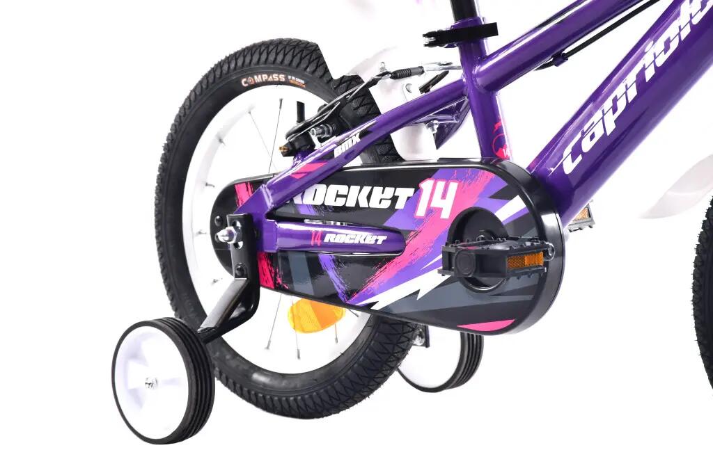 Capriolo Rocket 14 hátra tekerhető gyerek kerékpár Lila 5/5