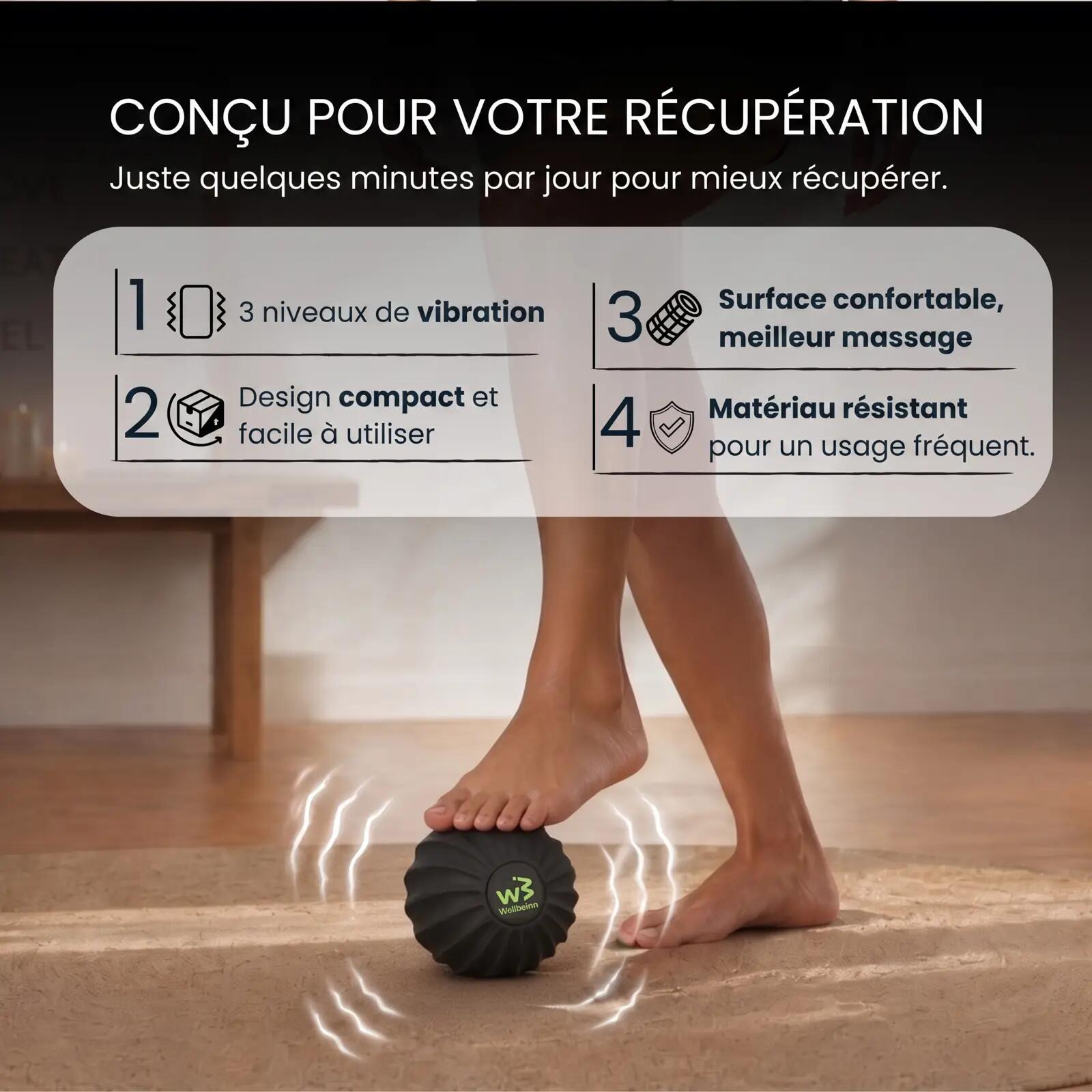 Rollinn Ball by Wellbeinn – Vibrierender Massageball für Triggerpunkte 2/7