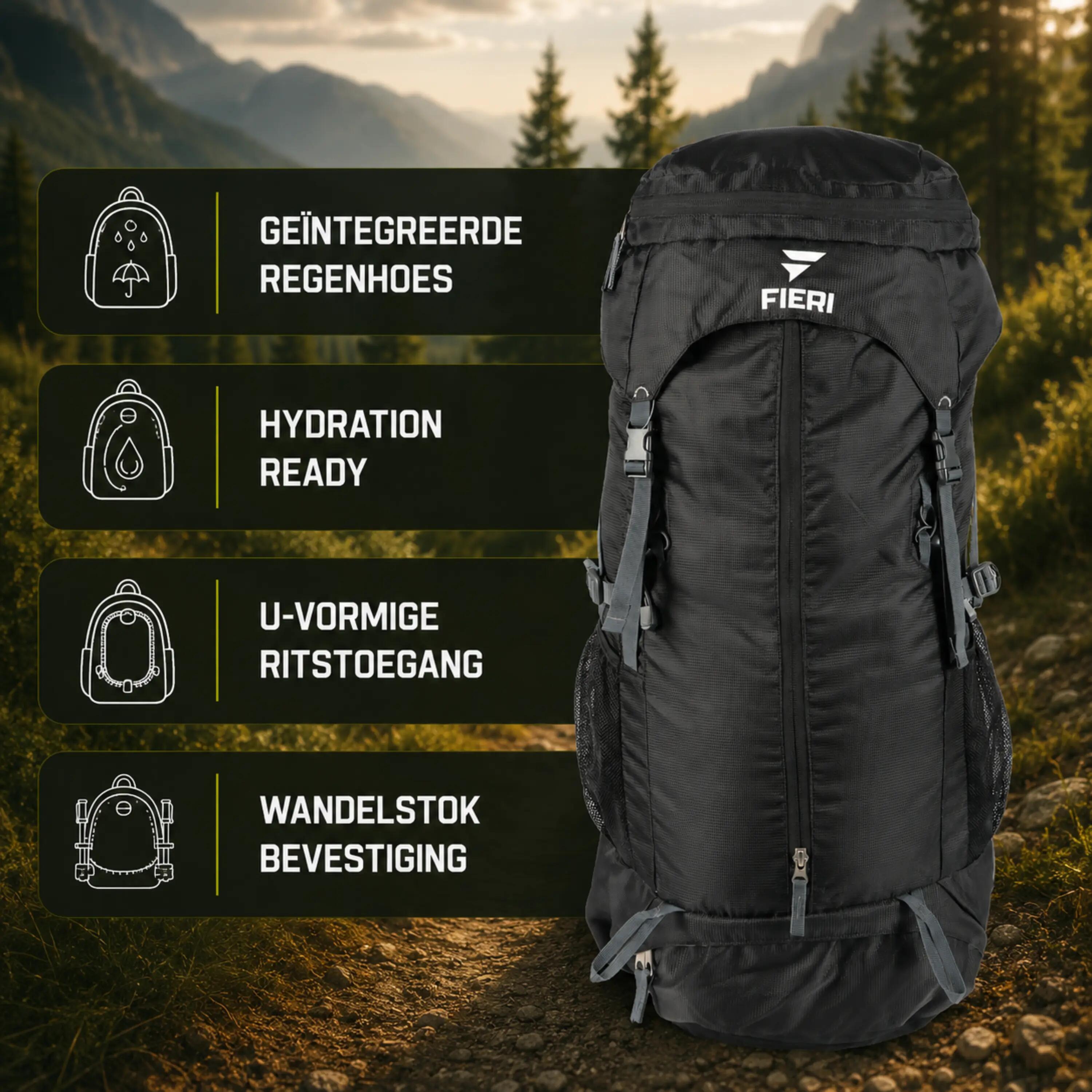TRK Venture 65 sac à dos de trekking - 65 litres - déperlant - avec housse de pl 5/7