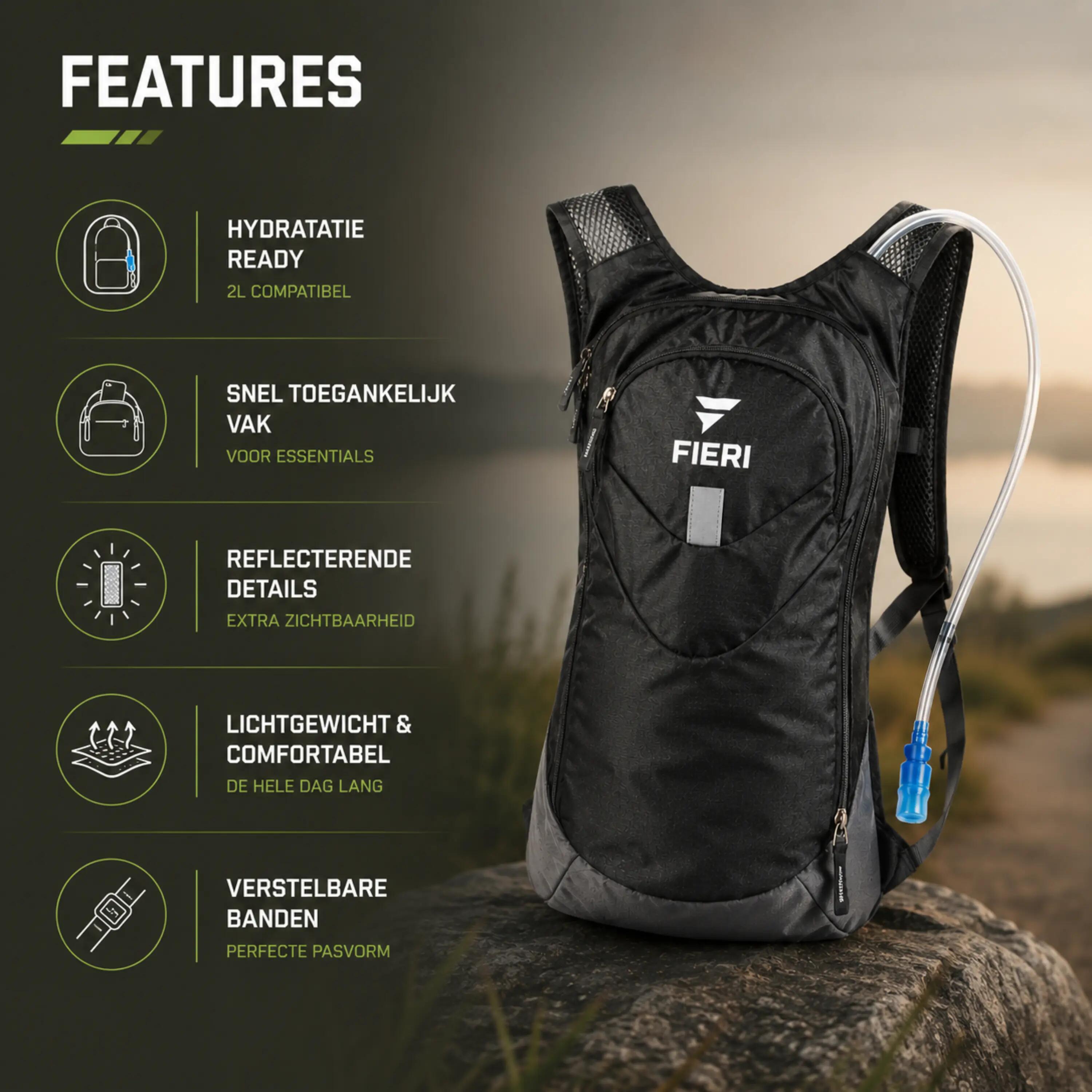 Bike Hydration Vest 8L met Drinksysteem Zwart 4/7