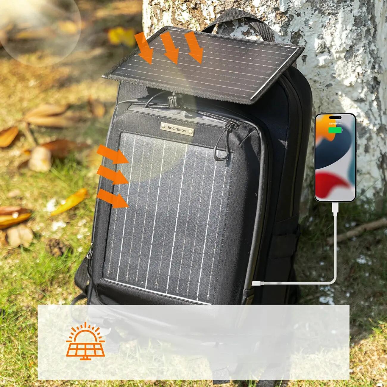 Plecak rowerowy z panelem solarnym 4/6