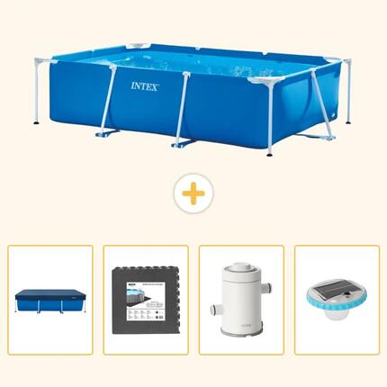 INTEX Piscina con estructura Rectangular - 260x160x65 cm - 5-piezas S138