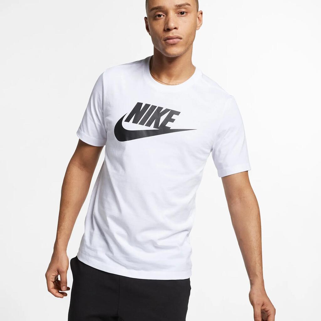 Men - Sportswear - T-shirt - 100% Cotton, Standard Fit, Chest Logo - White/Black