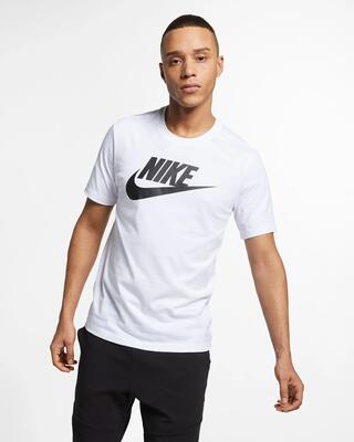 T-shirt - sportswear - heren - katoen, logo - wit/zwart
