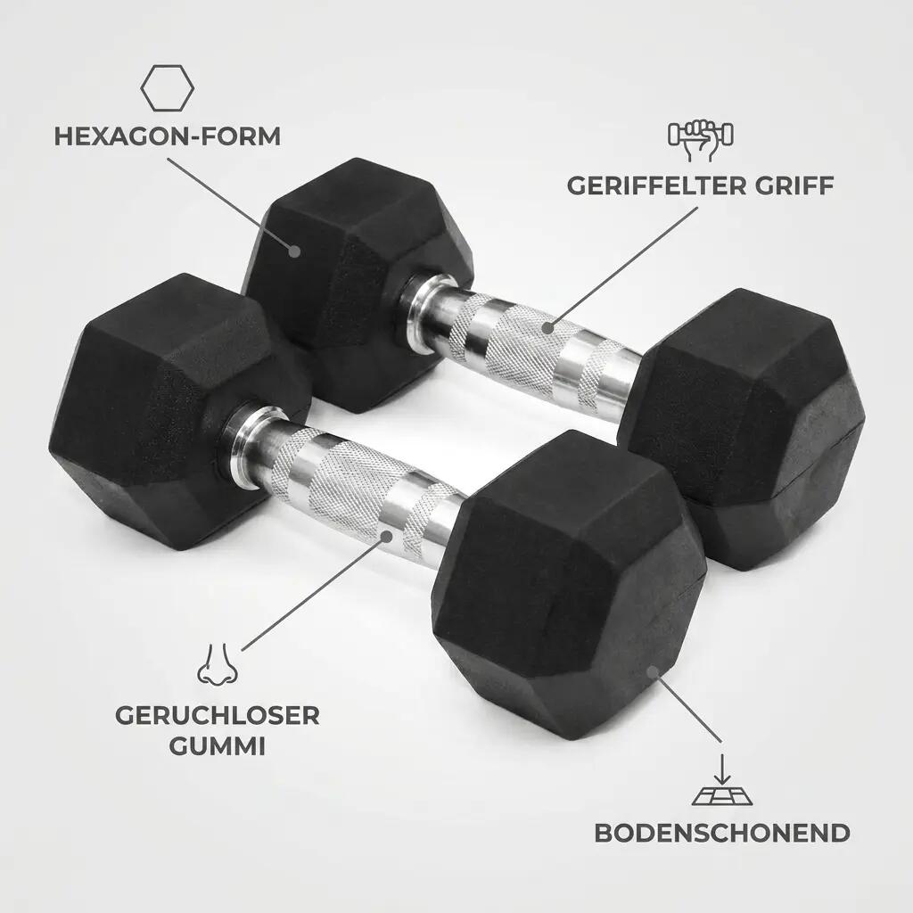 Hex Kurzhantel Set 4 Paare für Krafttraining, Fitness und Home Gym 7/7