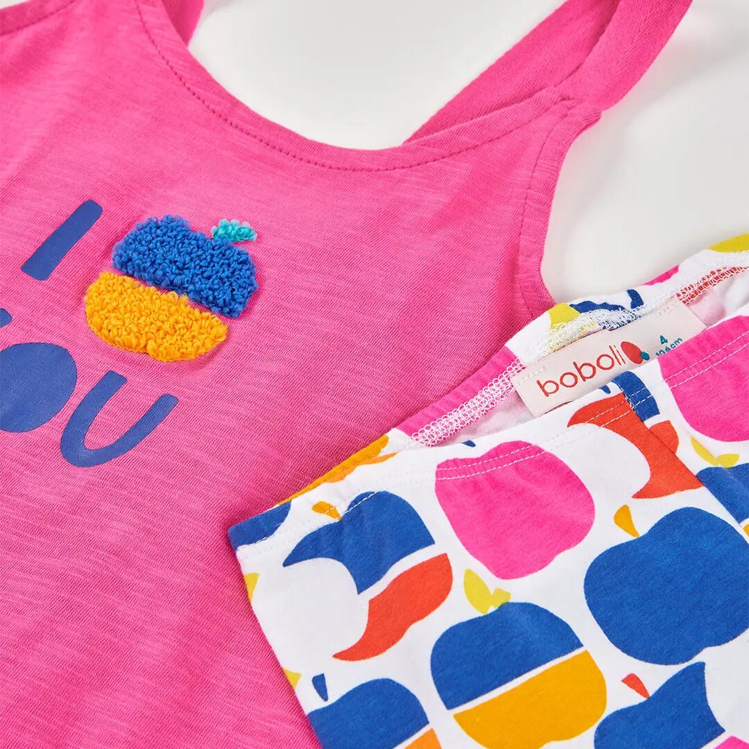 Conjunto de camiseta y leggings para niña con estampado de manzanas 7/7