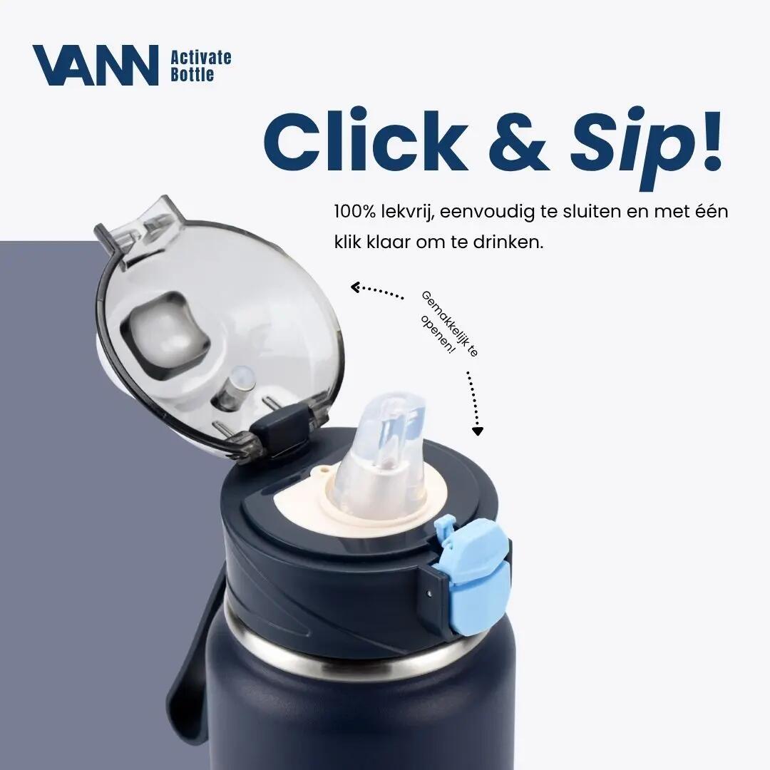 RVS drinkfles met rietje - Activate Bottle 750 ml - deep water 4/11