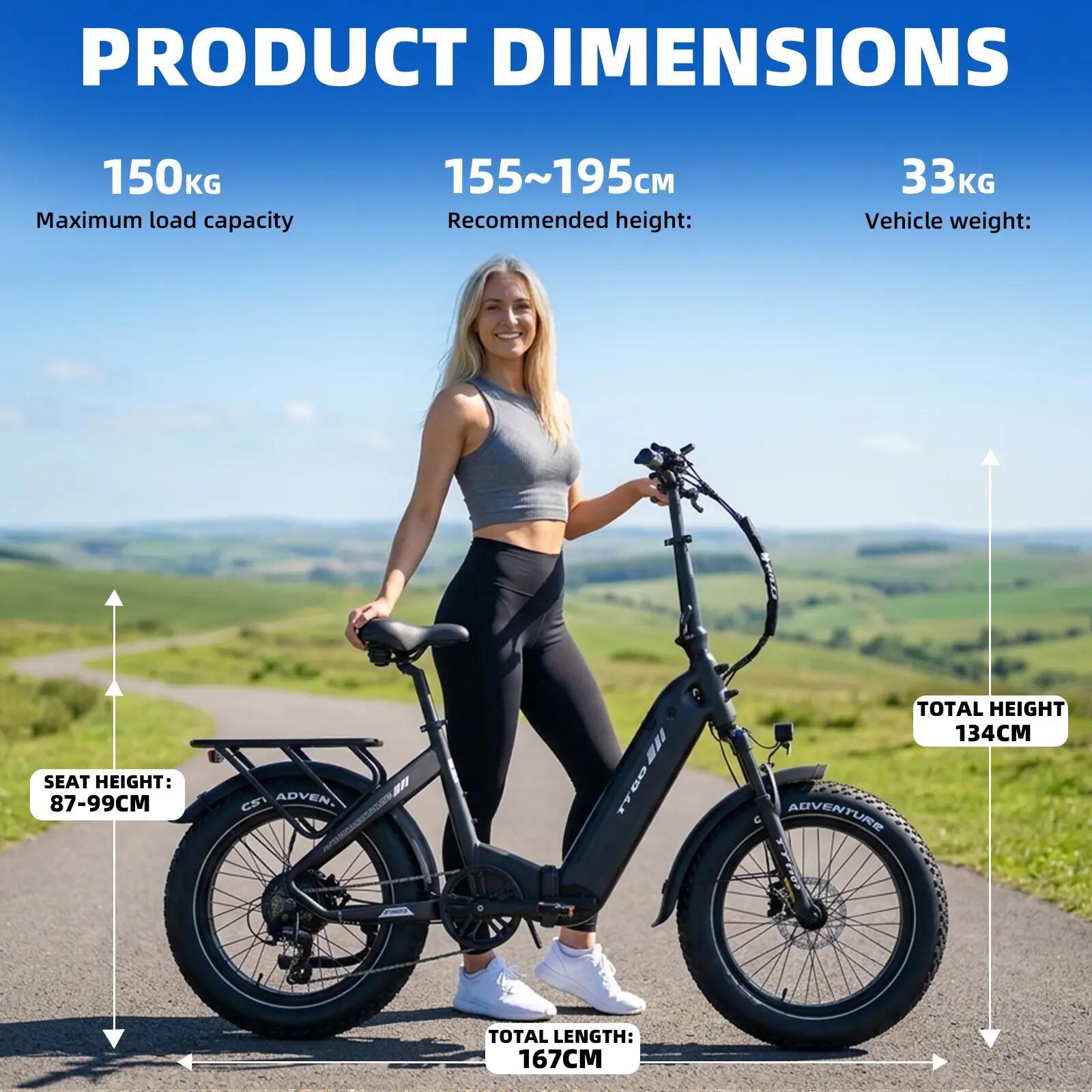 Elektrische fiets voor volwassenen TTGO F6 Boost batterij 48V18Ah motor 250W 10/14