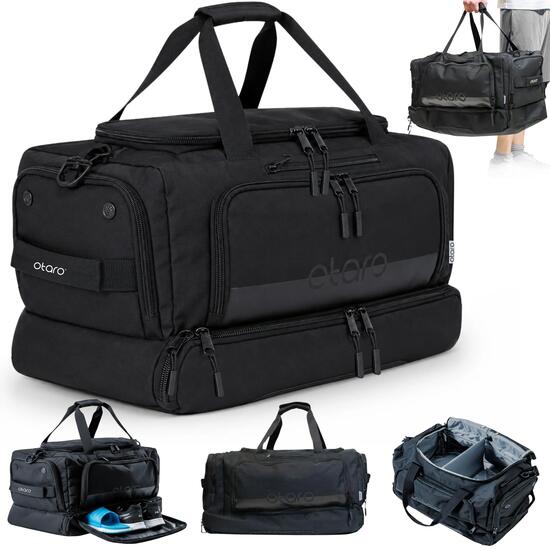 Sac de sport avec compartiment chaussures & compartiment humide | 70L - Noir