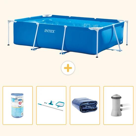 INTEX Piscina con estructura Rectangular - 300x200x75 cm - 5-piezas S20