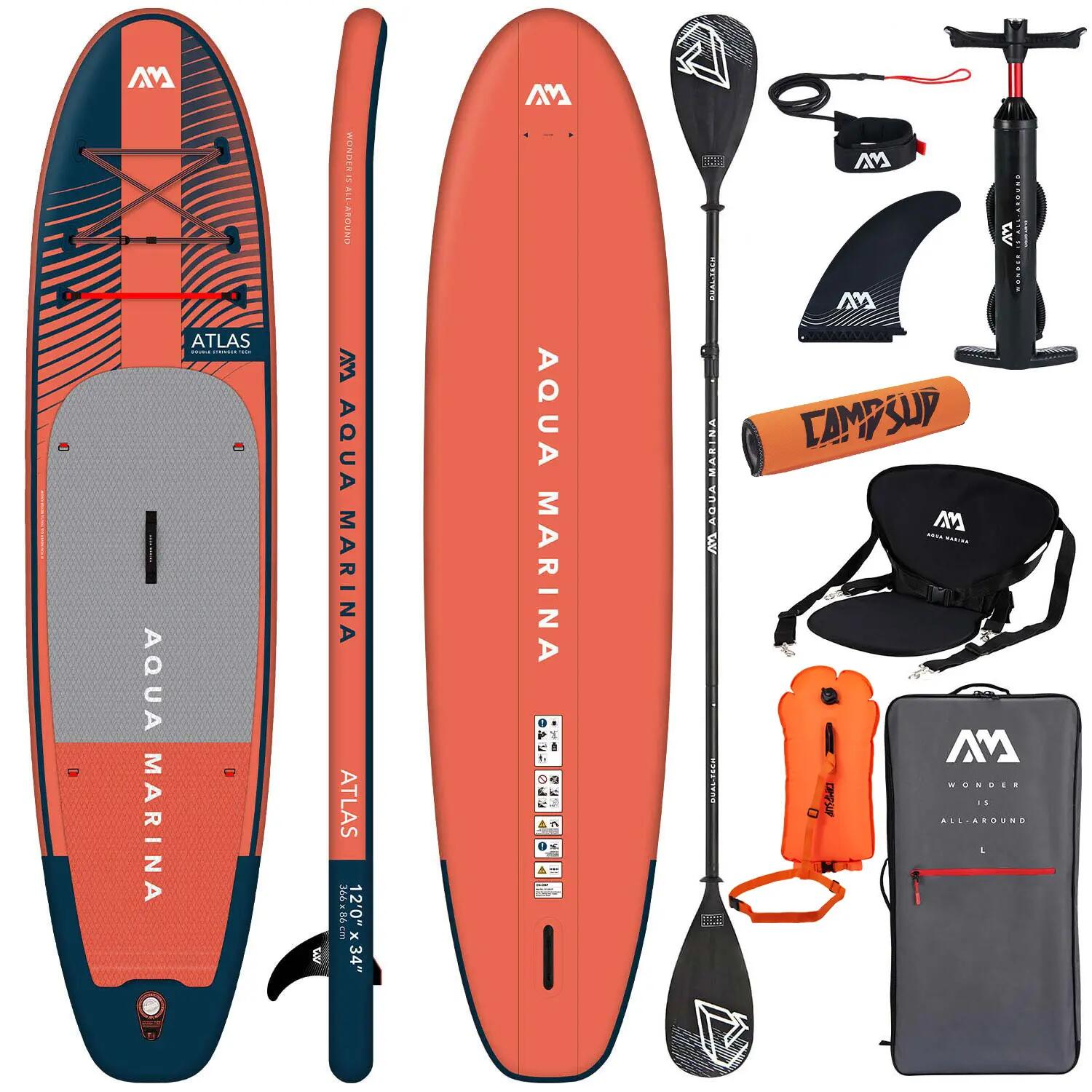Deska SUP Aqua Marina Atlas 12'0" Sky Glider COMBO + BOJKA + BOJKA DMUCHANA 1/14