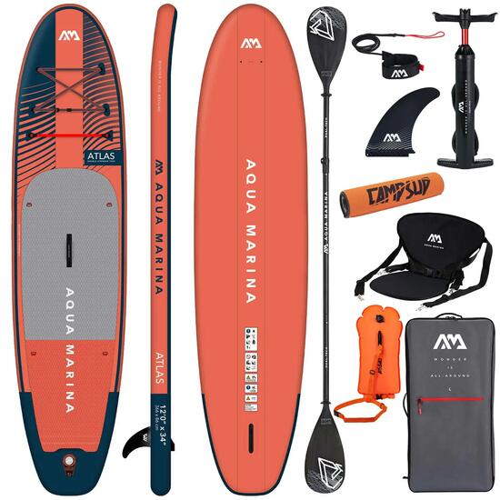Deska SUP Aqua Marina Atlas 12'0" Sky Glider COMBO + BOJKA + BOJKA DMUCHANA