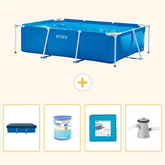 INTEX Piscina con estructura Rectangular - 260x160x65 cm - 5-piezas S146