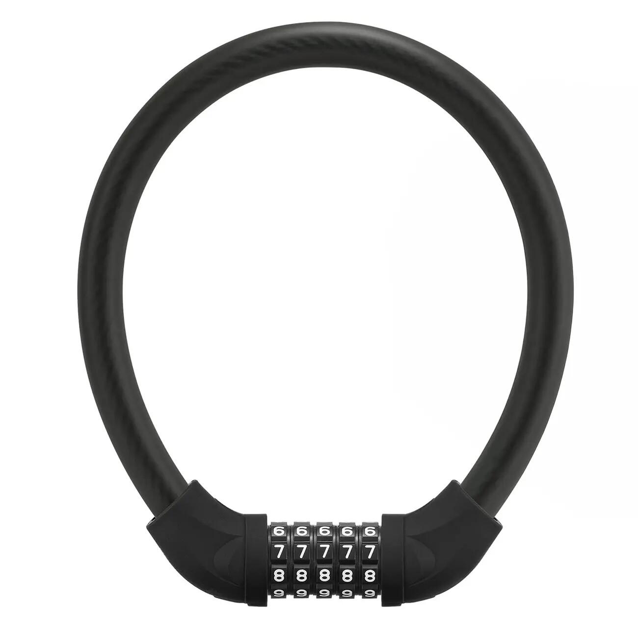 Lacăt de bicicletă cu cifru, cablu de oțel 85 cm