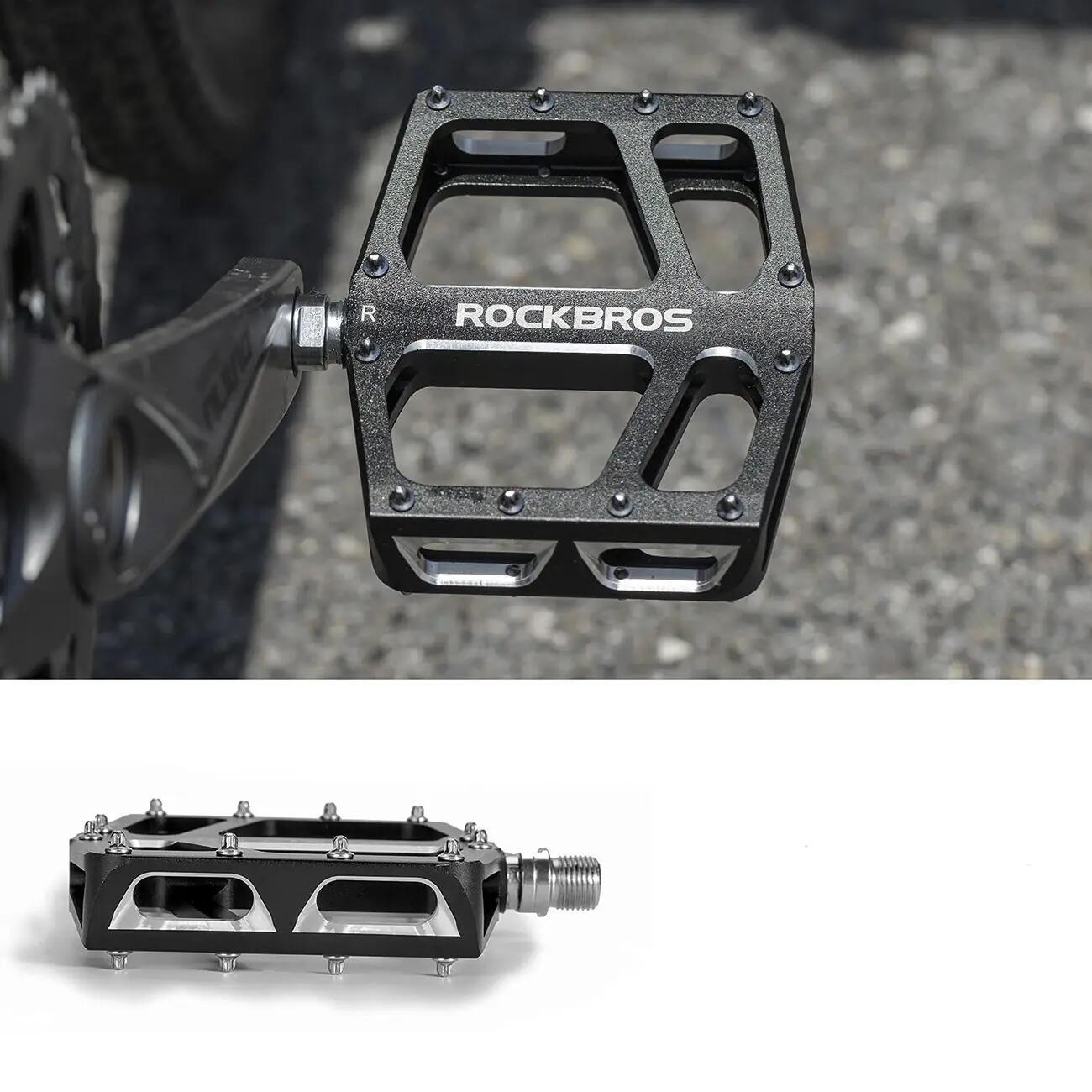 Pedały rowerowe rockbros k399-bk platformowe szerokie - czarne 5/6