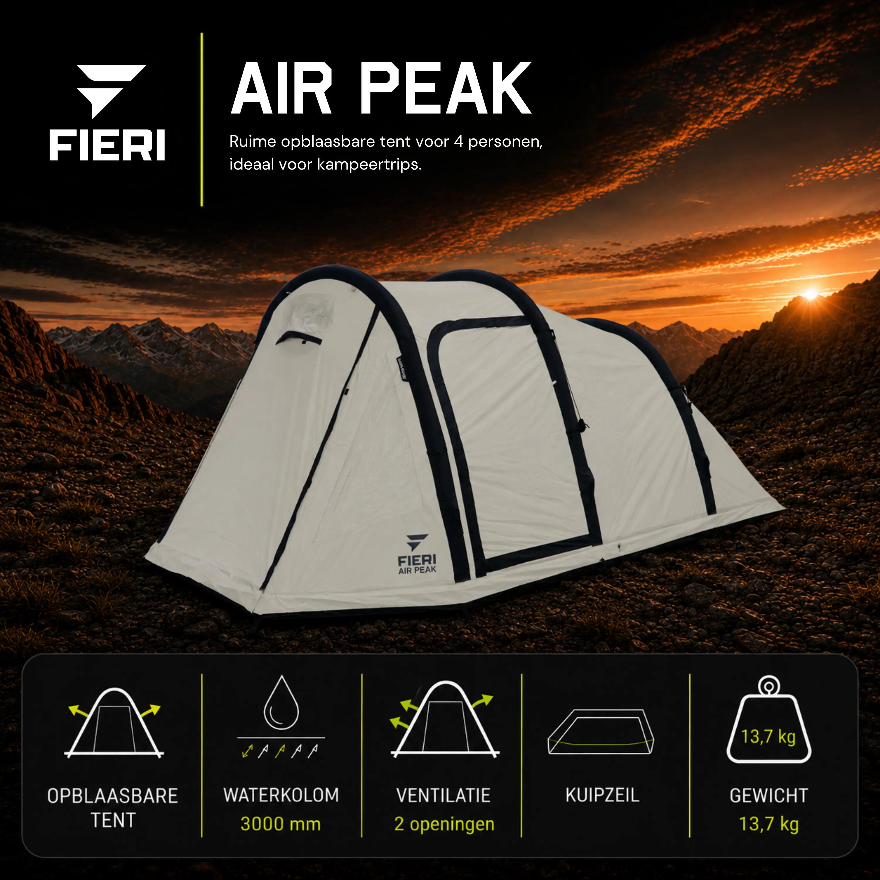 AIR Peak Cooldome Opblaasbare Tent - 4 Persoons Tent - 3000 mm Waterkolom 2/5