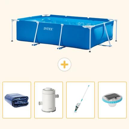 INTEX Piscina con estructura Rectangular - 260x160x65 cm - 5-piezas S30