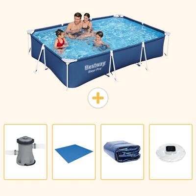 Bestway steel pro rechthoekig - 300x201x66 cm - 5-delig s272