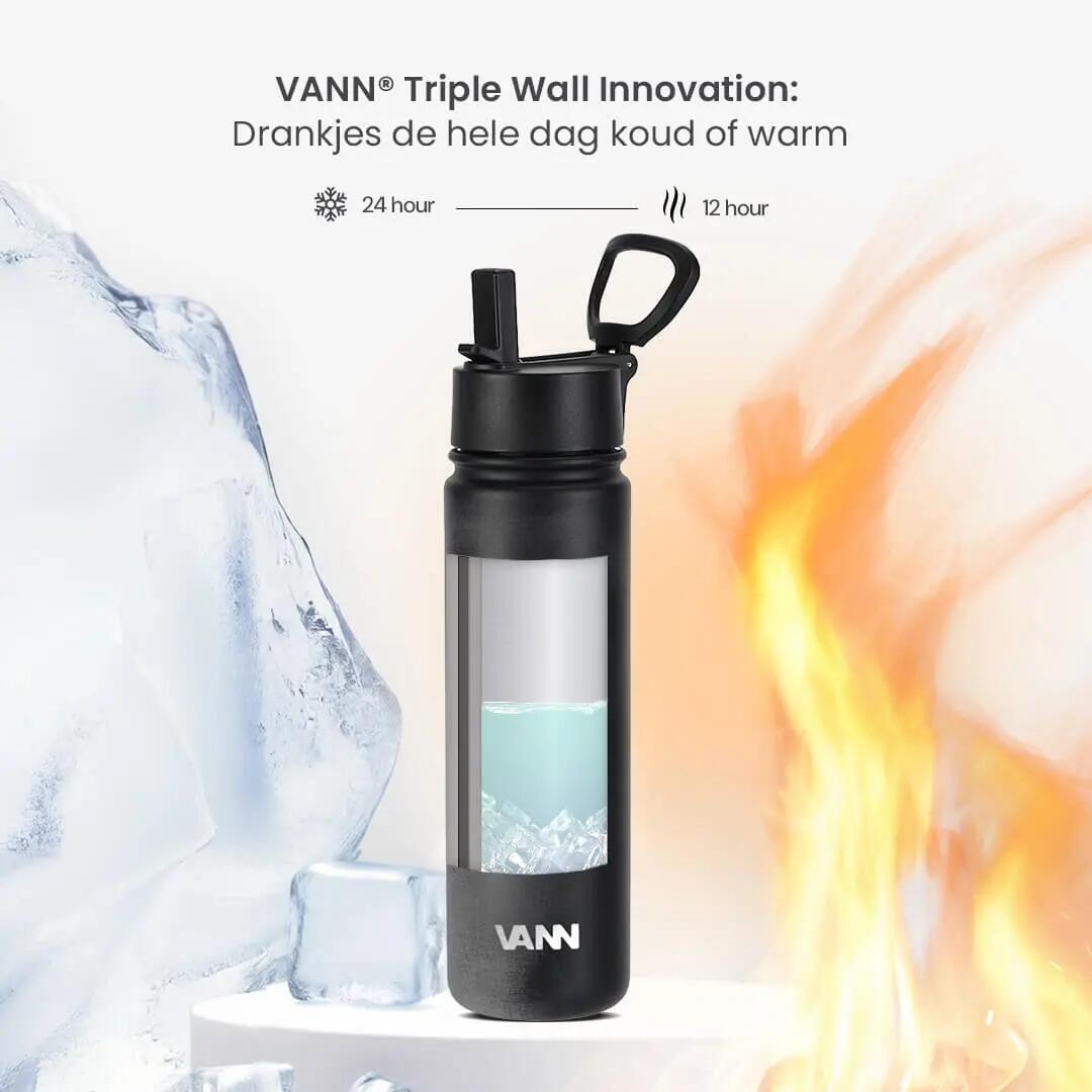 Drinkfles - Ultimate Bottle 650 ML - 3-wandig RVS met rietje - Coral 4/12