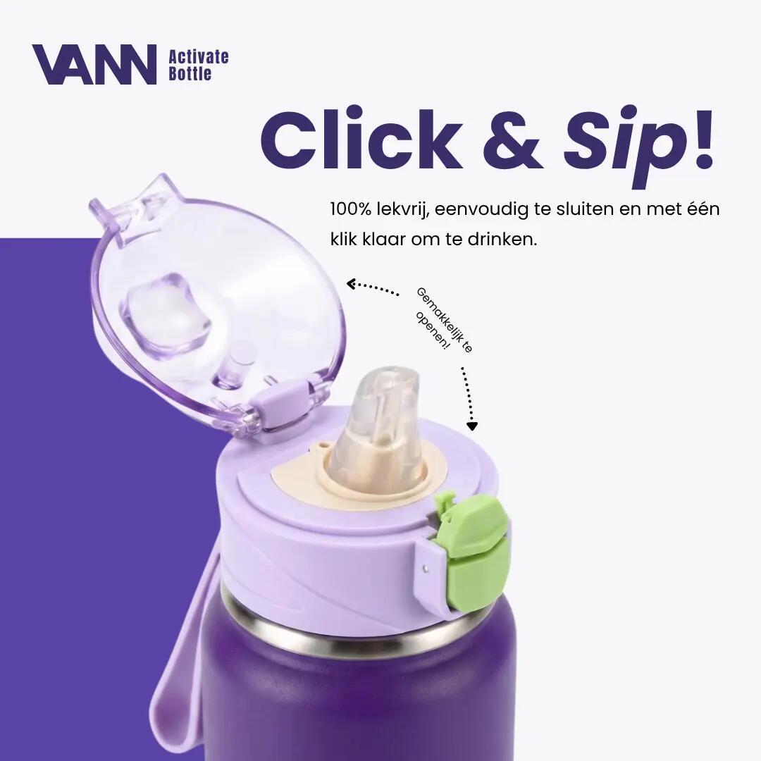 RVS drinkfles met rietje - Activate Bottle 750 ml - wild berry 3/11