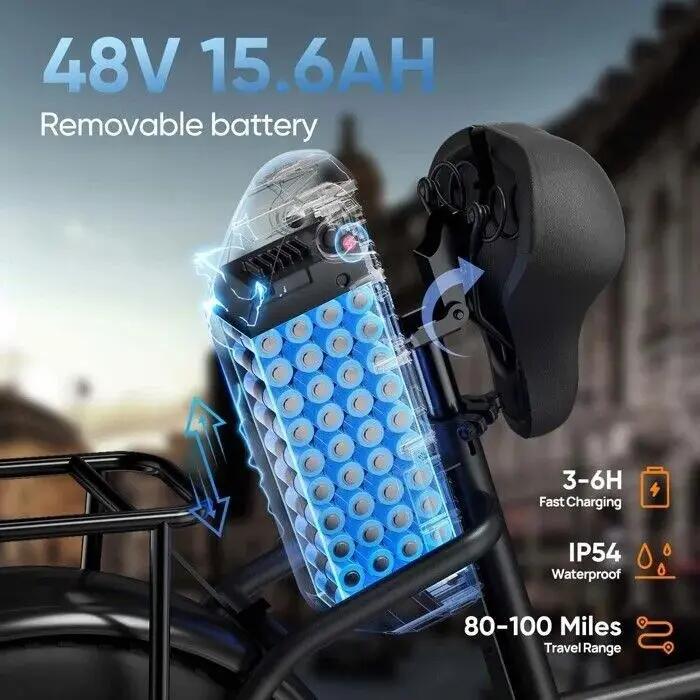 URLIFE E2OPRO sokoldalú elektromos kerékpár, 750 W-os teljesítménnyel és 10/10
