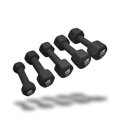 Dumbbells set - 5 paar dumbbells - gewichten set - krachttraining - zwart