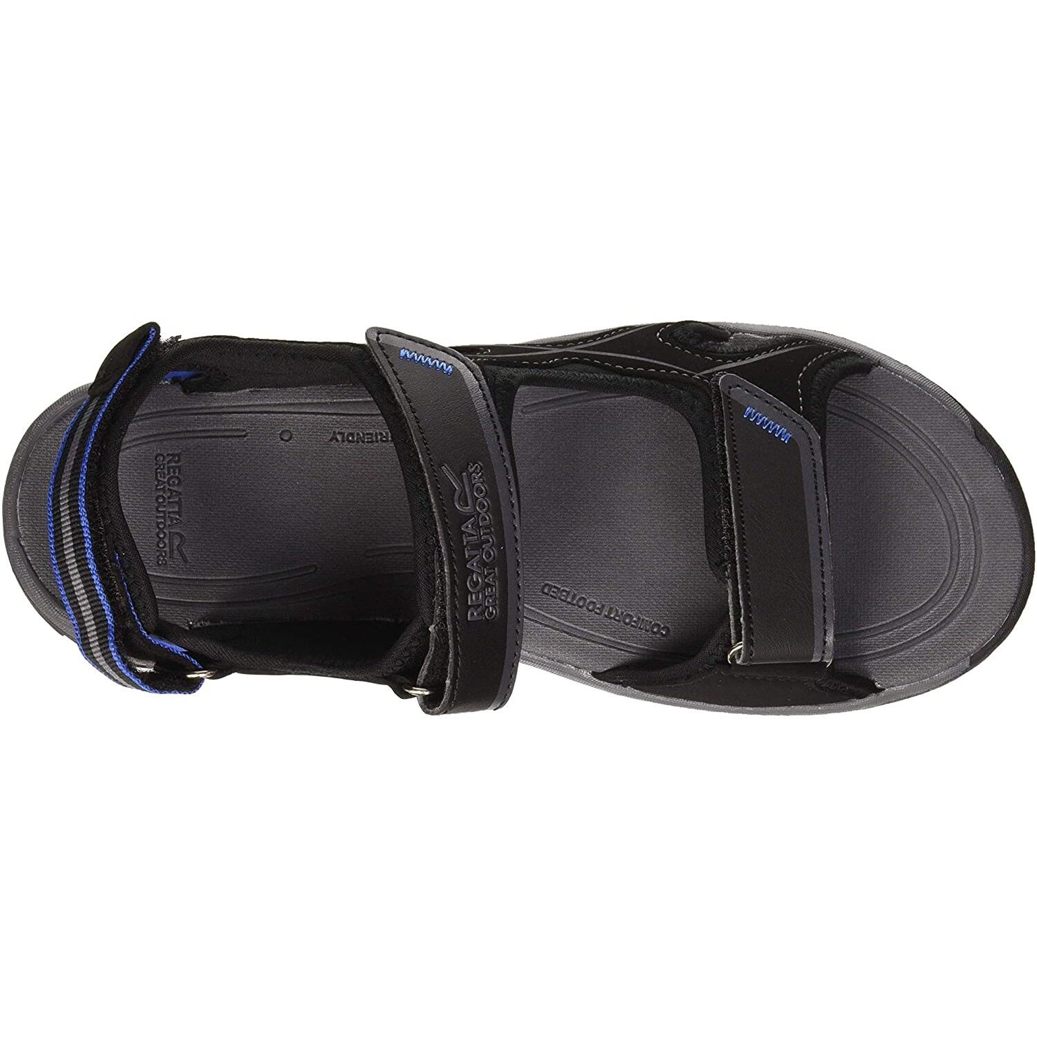 Mens Kota Drift Open Toe Sandals (Black/Nautical Blue) 4/5
