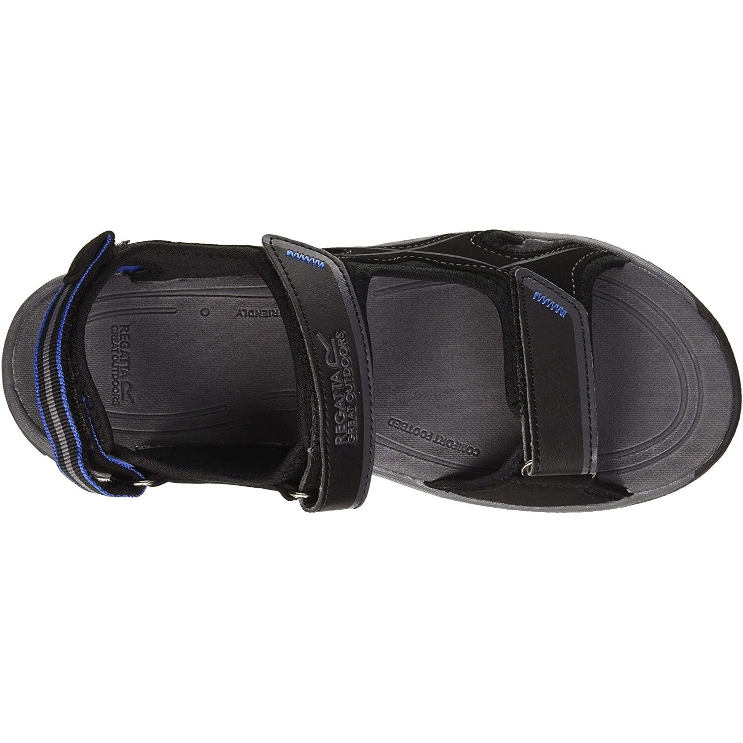 Mens Kota Drift Open Toe Sandals (Black/Nautical Blue) 3/5