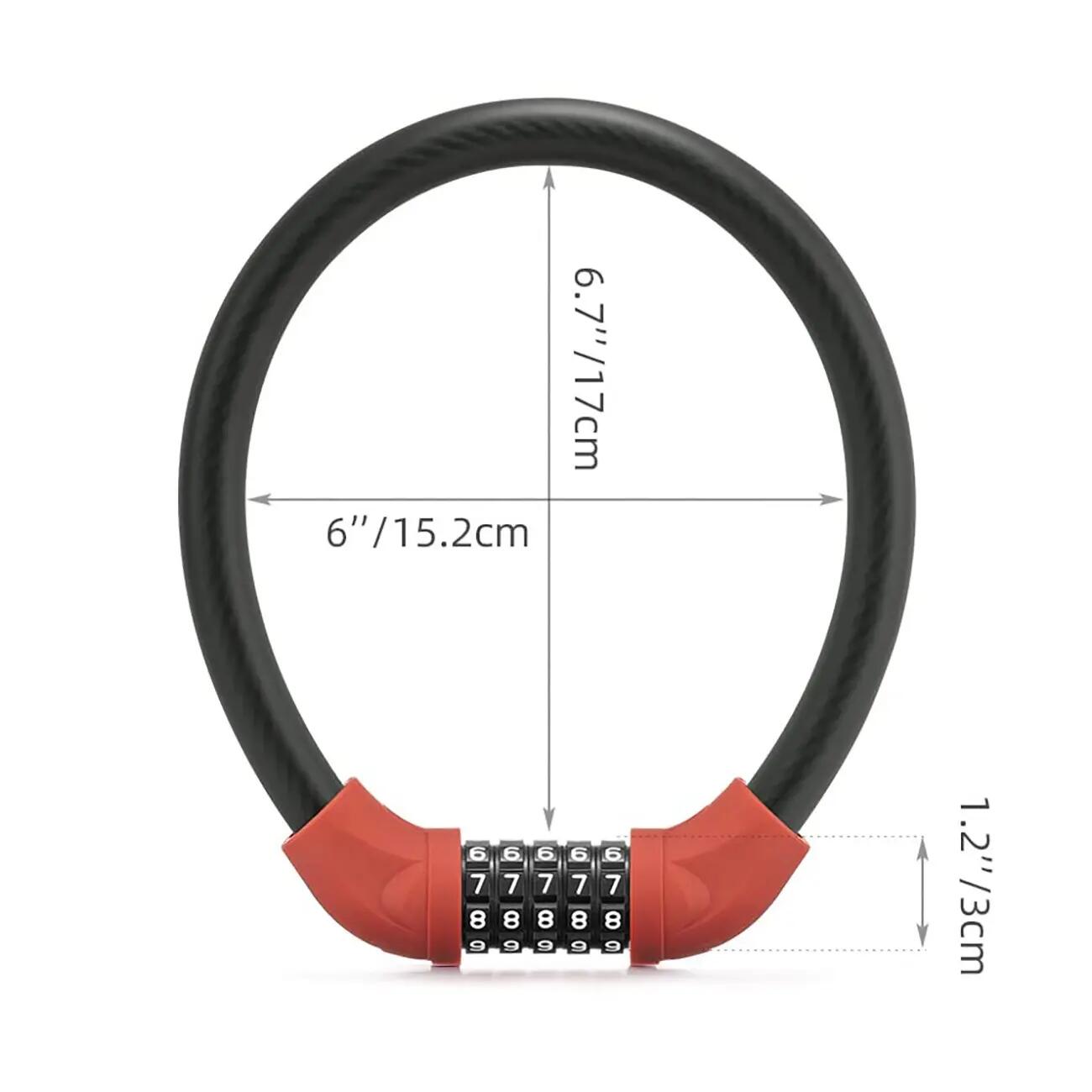 Antifurto per bicicletta a combinazione con cavo d'acciaio da 85 cm 3/5
