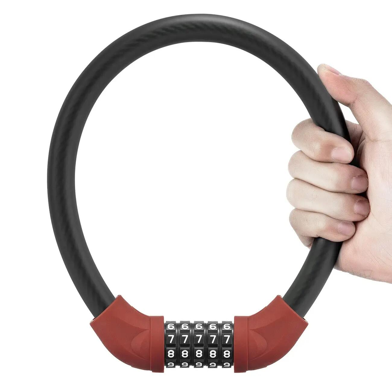 Antifurto per bicicletta a combinazione con cavo d'acciaio da 85 cm 2/5