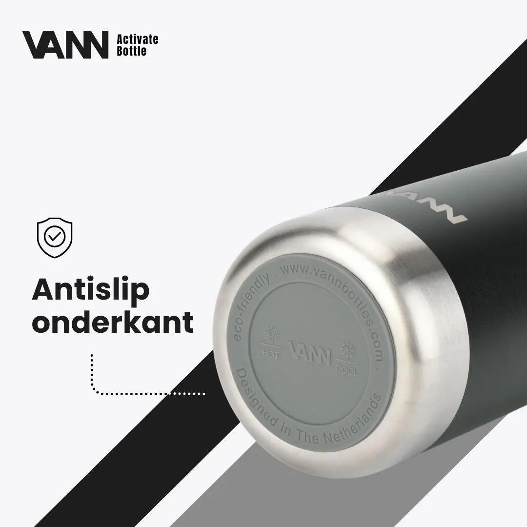 drinkfles - hydratatie - uniseks - isotherm triple wand, klik-rietjesdop - zwart 9/11