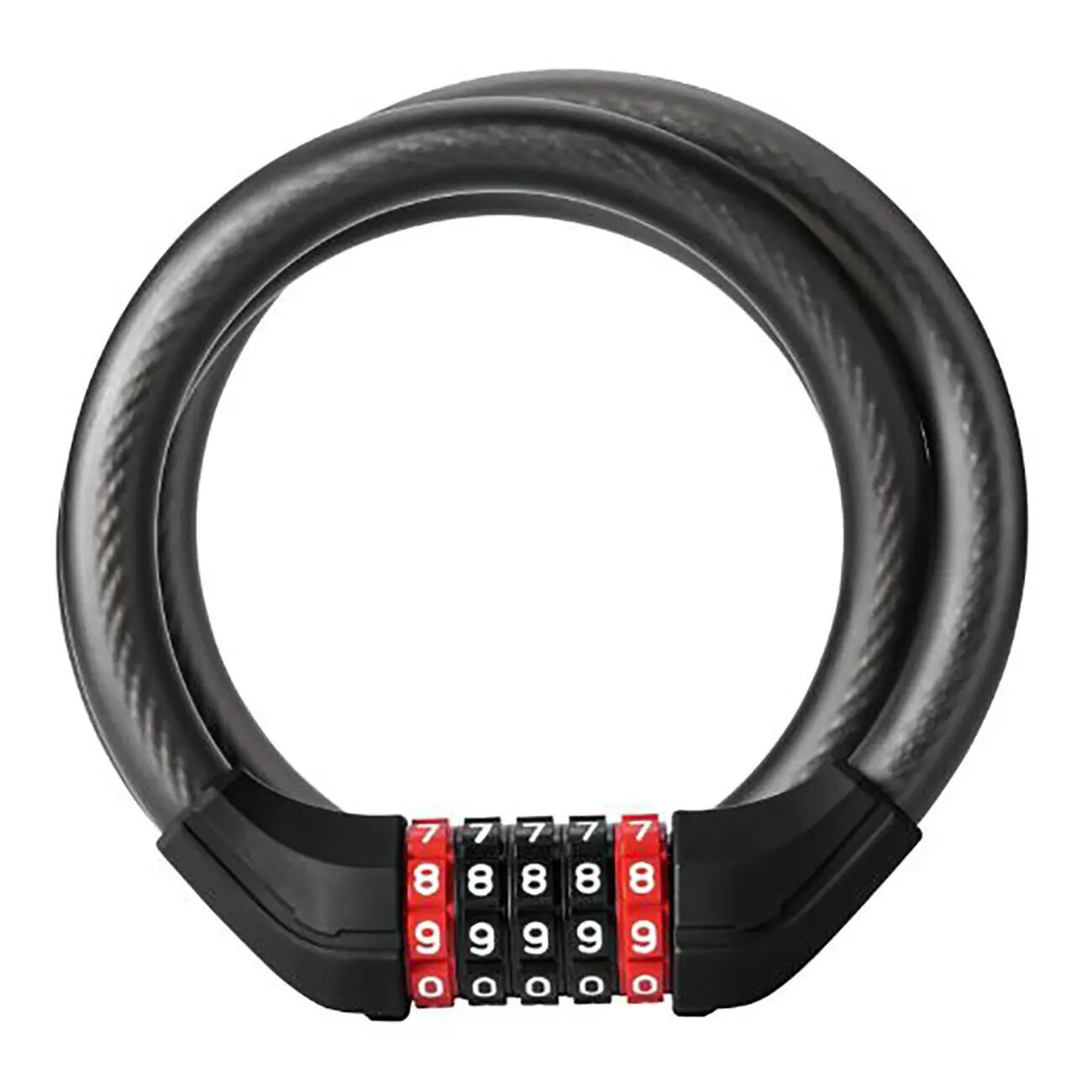 Zpięcie rowerowe na szyfr linka stalowa 120 cm z oświetleniem led 3/5