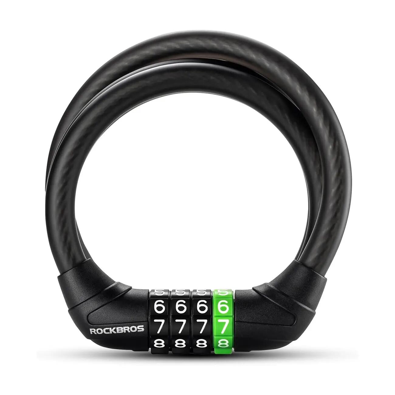 Lacăt pentru bicicletă cu cod numeric, cablu de oțel 115 cm