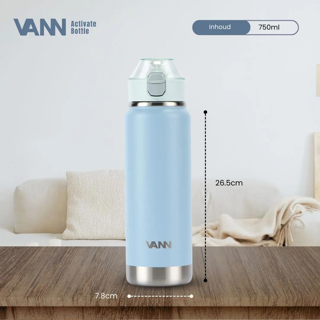 drinkfles - sporten - unisex - isotherm 750 ml, klik-rietjesdop - ice blue 5/11