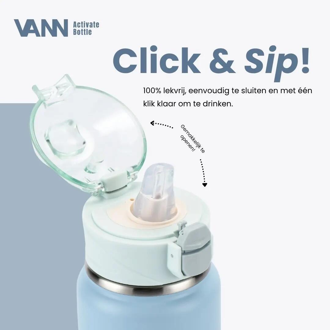 drinkfles - sporten - unisex - isotherm 750 ml, klik-rietjesdop - ice blue 4/11