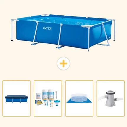 INTEX Piscina con estructura Rectangular - 260x160x65 cm - 5-piezas S77