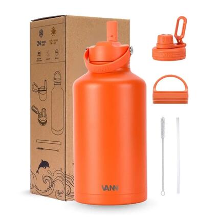 Drinkfles - Ultimate Bottle 650 ML - 3-wandig RVS met rietje - Lavender Grey