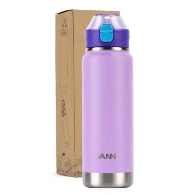 Rvs drinkfles met rietje - activate bottle 750 ml - wild berry