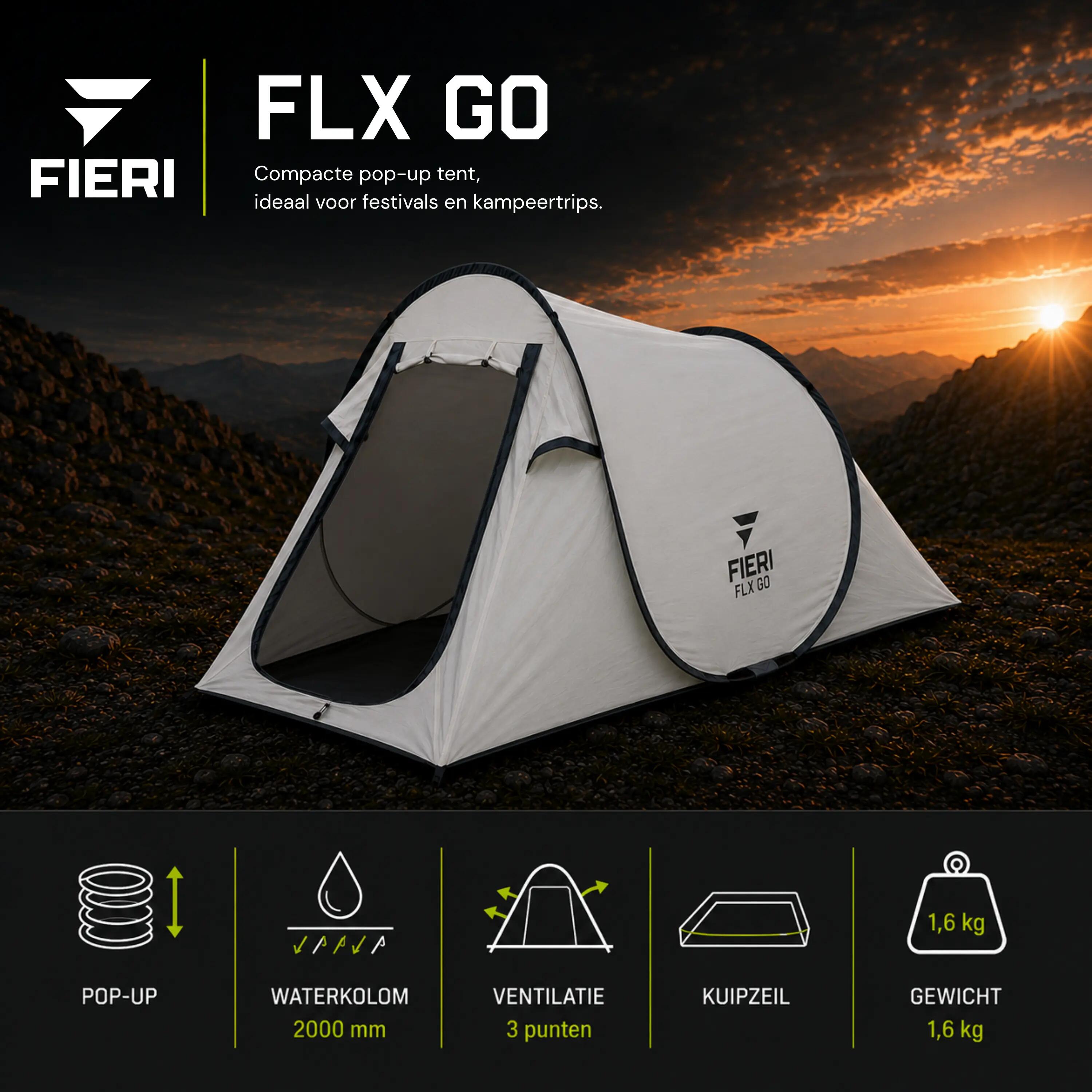 Tent FLX Go – Pop-up tent – 2 persoons – Compact & lichtgewicht 2/5