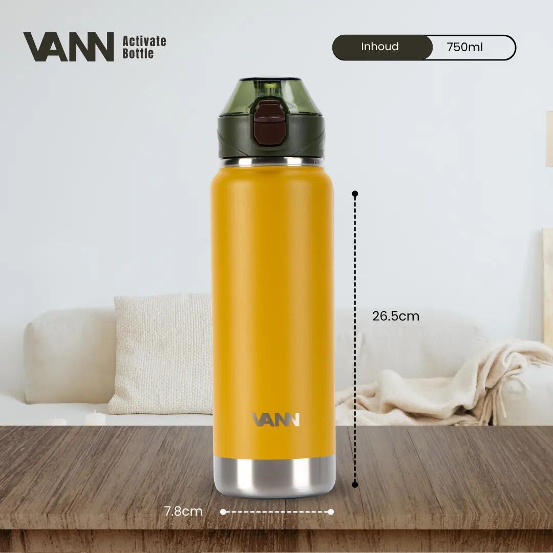 RVS drinkfles met rietje - Activate Bottle 750 ml - golden amber 6/11