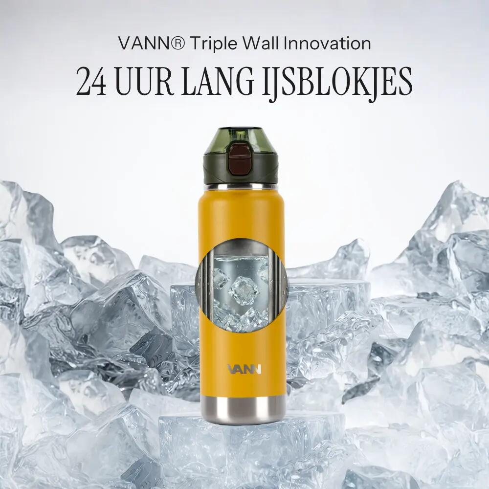 RVS drinkfles met rietje - Activate Bottle 750 ml - golden amber 3/11