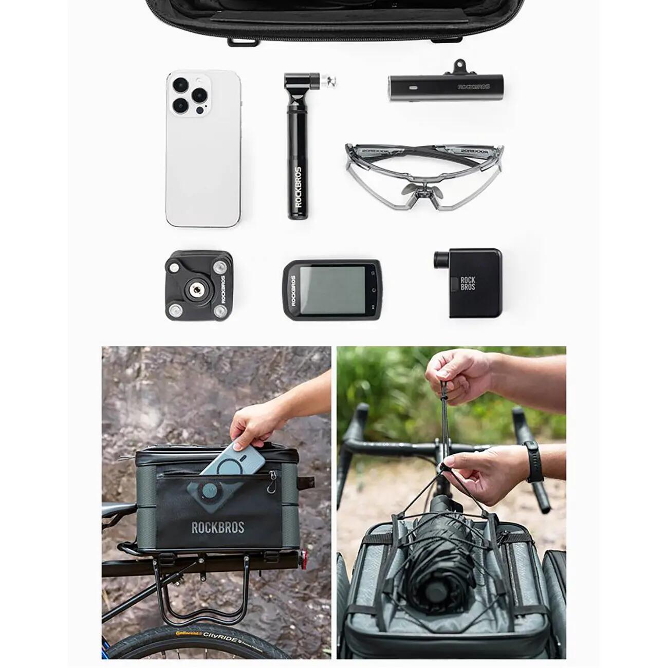 Borsa da bici pieghevole per portapacchi 15-30 l 6/7