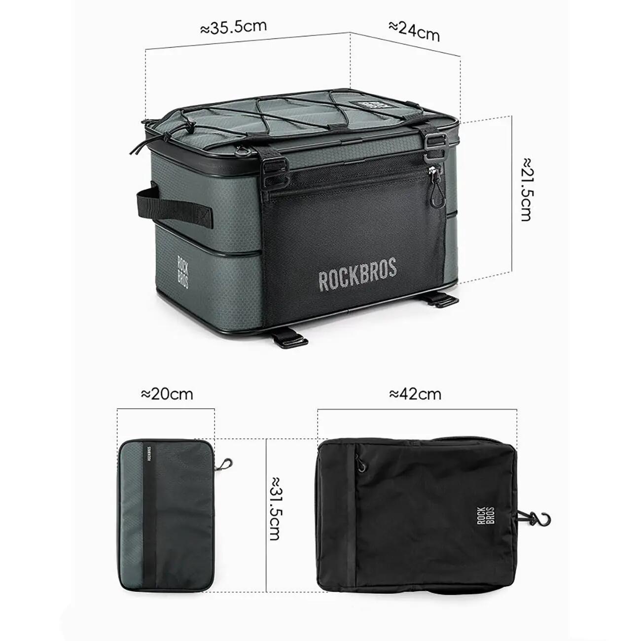 Borsa da bici pieghevole per portapacchi 15-30 l 5/7
